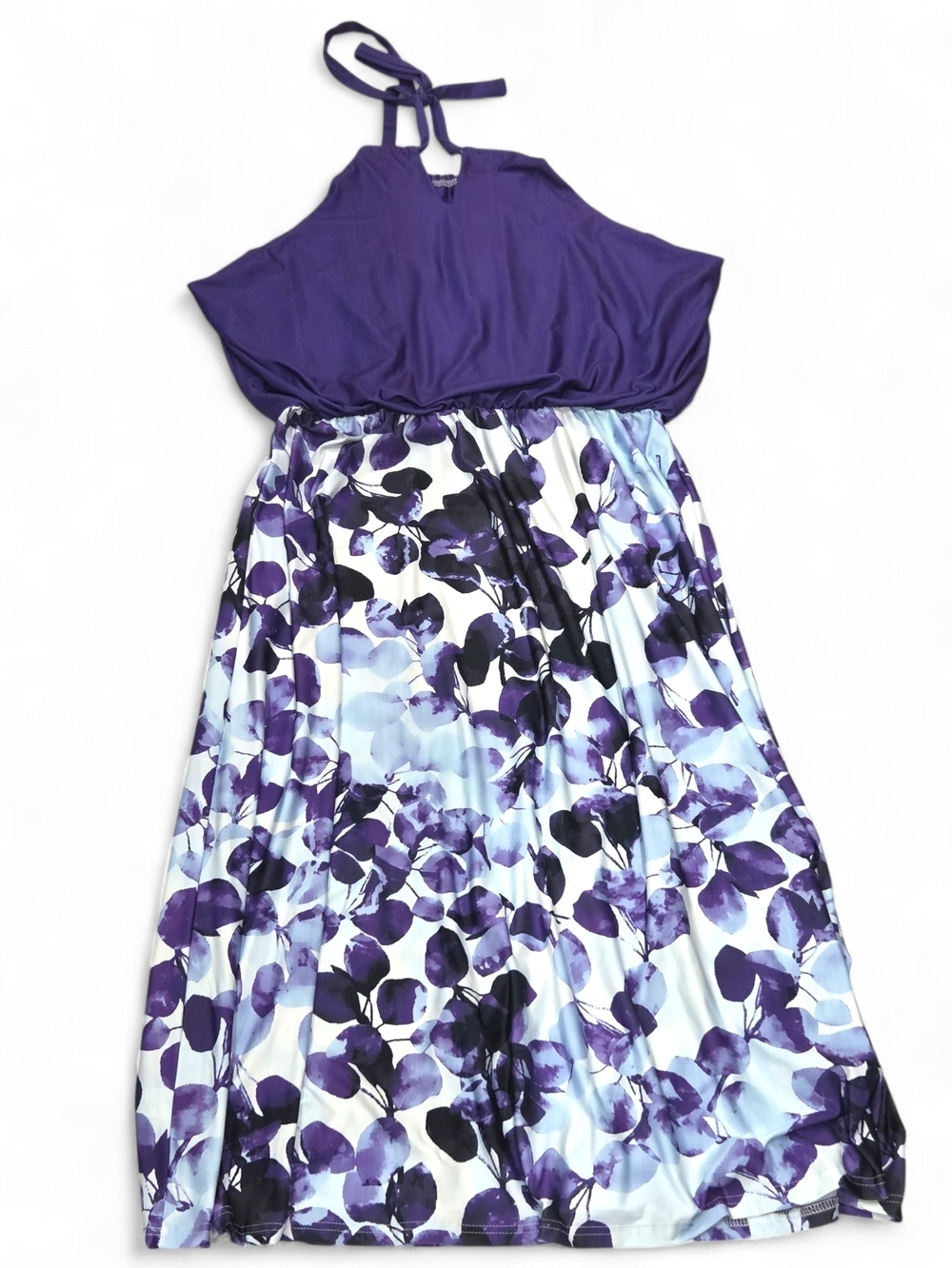 Lily by Firmiana Floral Halter Dress - Plus Size 2XL - Boho Tropical